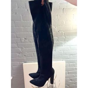 Thigh High Black Camo Boots